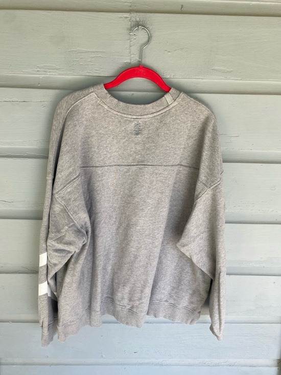 Free People Grey Graphic Crew Sweatshirt with Pink & Black Accents - Picture 6 of 6